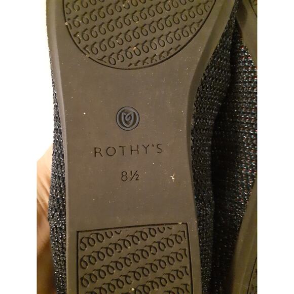 Rothy's The Flat Navy Blue Metallic Knit Ballet Flats Comfort size 8.5 EUC - Picture 10 of 10